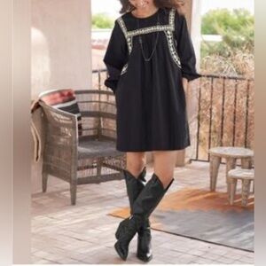 CLEOBELLA Black And White Sadie Mini Dress XS Orig $248 - ORGANIC COTTON - EUC